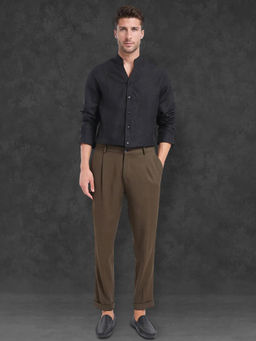 Rare Rabbit - Men Black Solid Casual Shirt