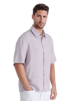 Rare Rabbit - Men Lavender Solid Casual Shirt