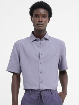 Rare Rabbit - Men Purple Solid Casual Shirt