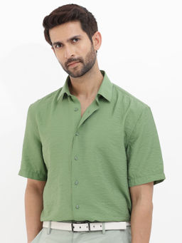Rare Rabbit - Men Green Solid Casual Shirt