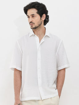 Rare Rabbit - Men White Solid Casual Shirt