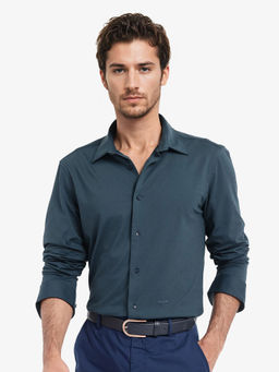 Rare Rabbit - Men Teal Solid Casual Shirt
