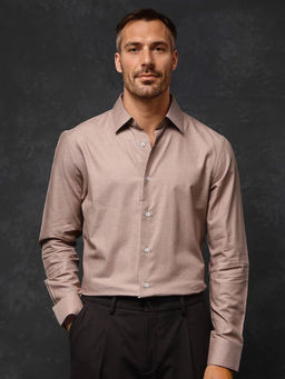 Rare Rabbit - Men Peach Solid Casual Shirt