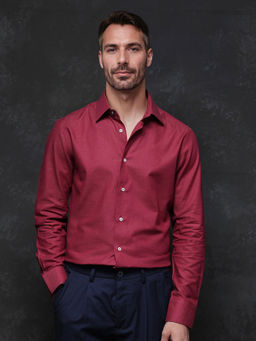 Rare Rabbit - Men Red Solid Casual Shirt