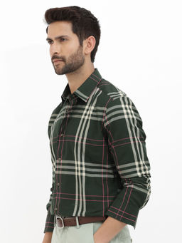 Rare Rabbit - Men Green Checks Casual Shirt