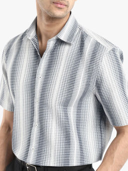 Rare Rabbit - Men Blue Stripes Casual Shirt