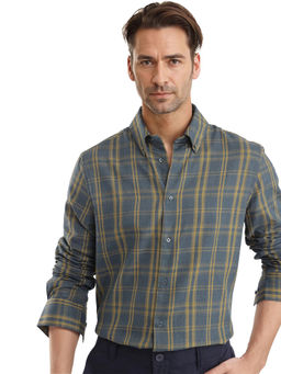 Rare Rabbit - Men Blue Checks Casual Shirt