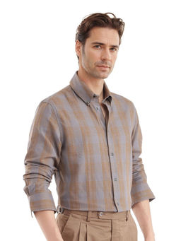Rare Rabbit - Men Blue Checks Casual Shirt