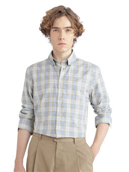 Rare Rabbit - Men Blue Checks Casual Shirt