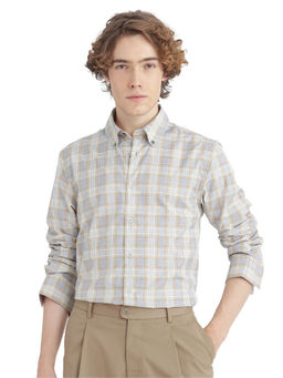 Rare Rabbit - Men White Checks Casual Shirt