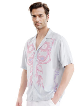 Rare Rabbit - Men Blue Printed Casual Shirt