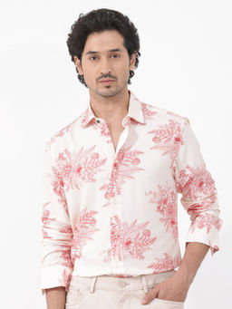 Rare Rabbit - Men Pink Floral Casual Shirt