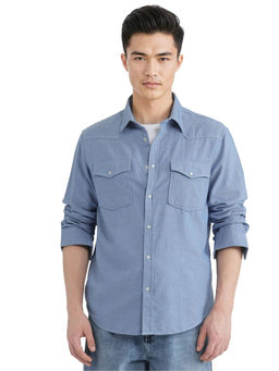 Rare Rabbit - Men Blue Solid Casual Shirt