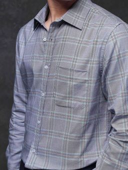 Rare Rabbit - Men Blue Checks Casual Shirt