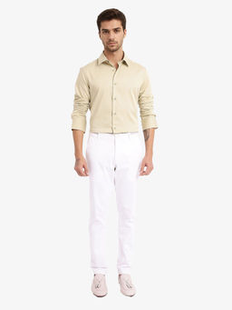 Rare Rabbit - Men Beige Solid Casual Shirt