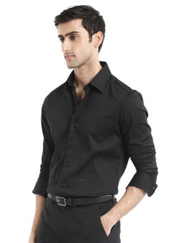 Rare Rabbit - Men Black Solid Casual Shirt