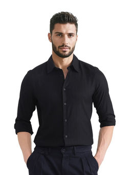 Rare Rabbit - Men Black Solid Casual Shirt