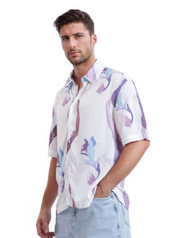 Rare Rabbit - Men White Printed Casual Shirt