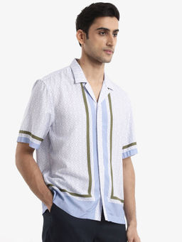 Rare Rabbit - Men Blue Printed Casual Shirt