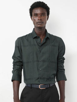 Rare Rabbit - Men Green Checks Casual Shirt