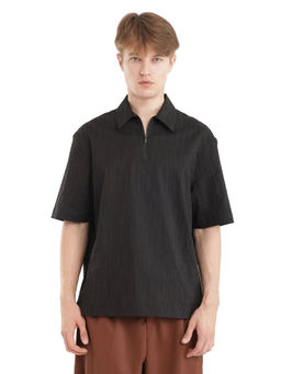 Rare Rabbit - Men Black Self Design Casual Shirt