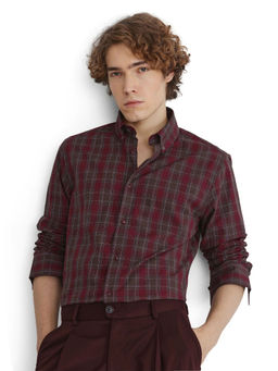 Rare Rabbit - Men Red Checks Casual Shirt