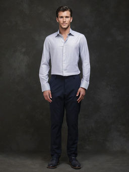 Rare Rabbit - Men Blue Solid Formal Shirt