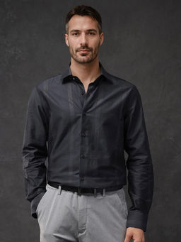 Rare Rabbit - Men Black Stripes Casual Shirt