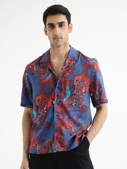 Rare Rabbit - Men Blue Abstract Casual Shirt