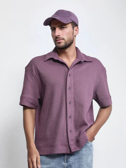 Rare Rabbit - Men Purple Solid Casual Shirt