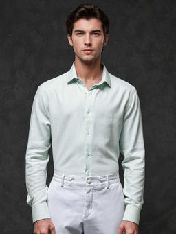 Rare Rabbit - Men Green Checks Casual Shirt