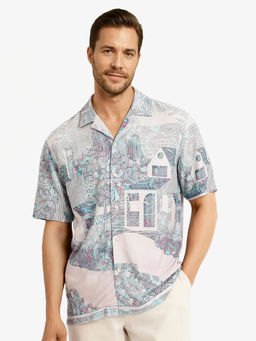 Rare Rabbit - Men White Printed Casual Shirt