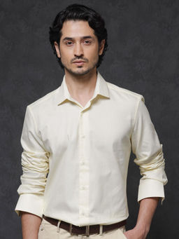 Rare Rabbit - Men Yellow Solid Casual Shirt