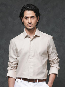 Rare Rabbit - Men Beige Solid Casual Shirt