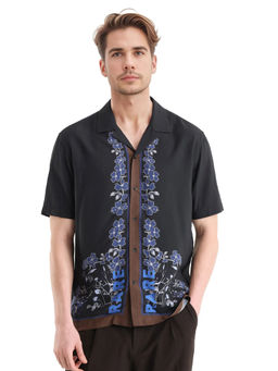 Rare Rabbit - Men Black Floral Casual Shirt