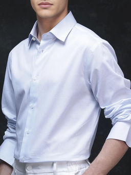 Rare Rabbit - Men Blue Solid Casual Shirt