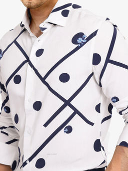 Rare Rabbit - Men Black Printed Party Shirt