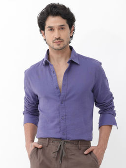 Rare Rabbit - Men Purple Solid Casual Shirt