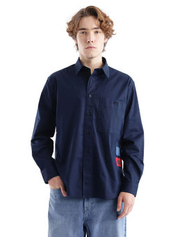 Rare Rabbit - Men Navy Blue Printed Casual Shirt