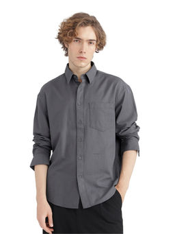Rare Rabbit - Men Grey Solid Casual Shirt