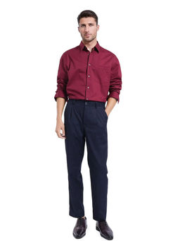 Rare Rabbit - Men Magenta Solid Formal Shirt