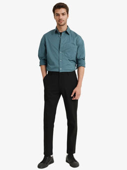 Rare Rabbit - Men Teal Solid Casual Shirt