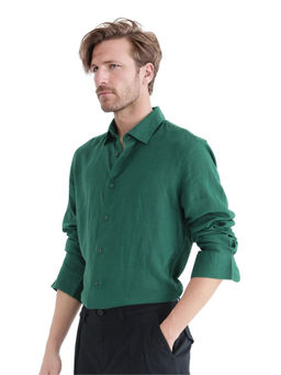 Rare Rabbit - Men Green Solid Casual Shirt