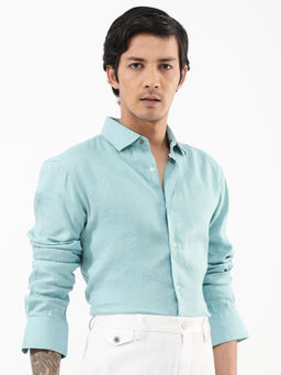 Rare Rabbit - Men Blue Solid Casual Shirt