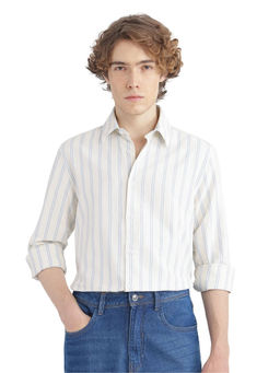 Rare Rabbit - Men Blue Stripes Casual Shirt