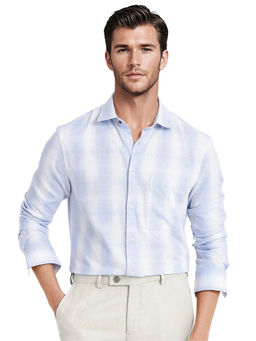 Rare Rabbit - Men Blue Checks Casual Shirt