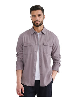 Rare Rabbit - Men Purple Solid Casual Shirt