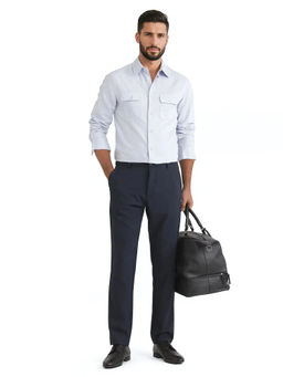 Rare Rabbit - Men Blue Solid Casual Shirt