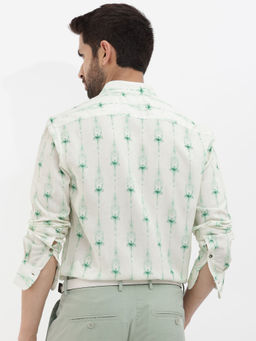 Rare Rabbit - Men Green Printed Casual Shirt