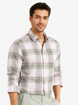 Rare Rabbit - Men White Checks Casual Shirt